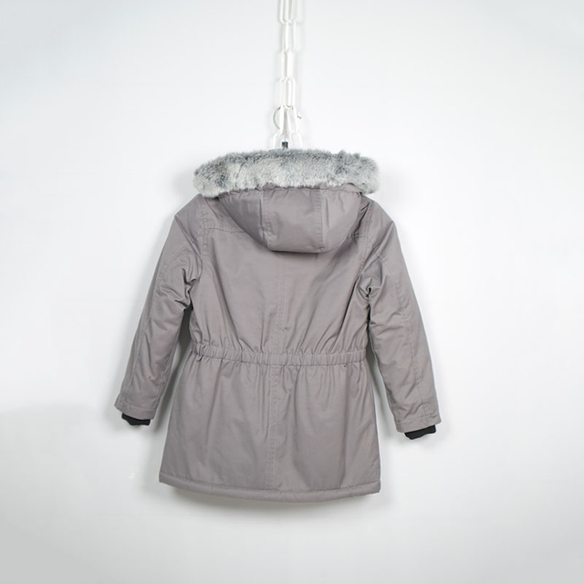 Kids Wax Cotton Long Coat with Hood 