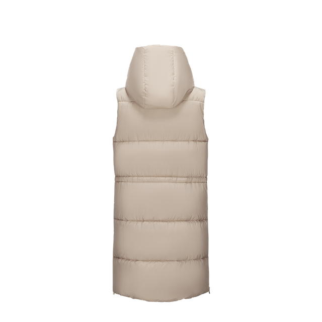 custom women puffer gilets lightweight outdoor zipper hooded down long vest