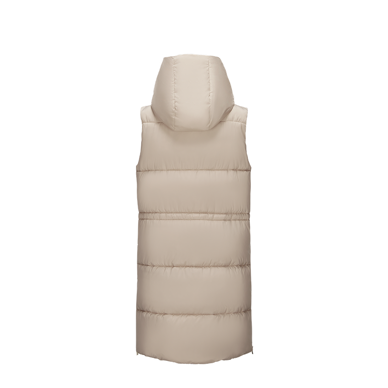 custom women puffer gilets lightweight outdoor zipper hooded down long vest