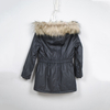 Kids Wax Cotton Long Coat with Hood And Storm Rib Cuff 