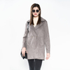 Lady Faux Suede Bonded Long Coat with Welt Waist Pocket