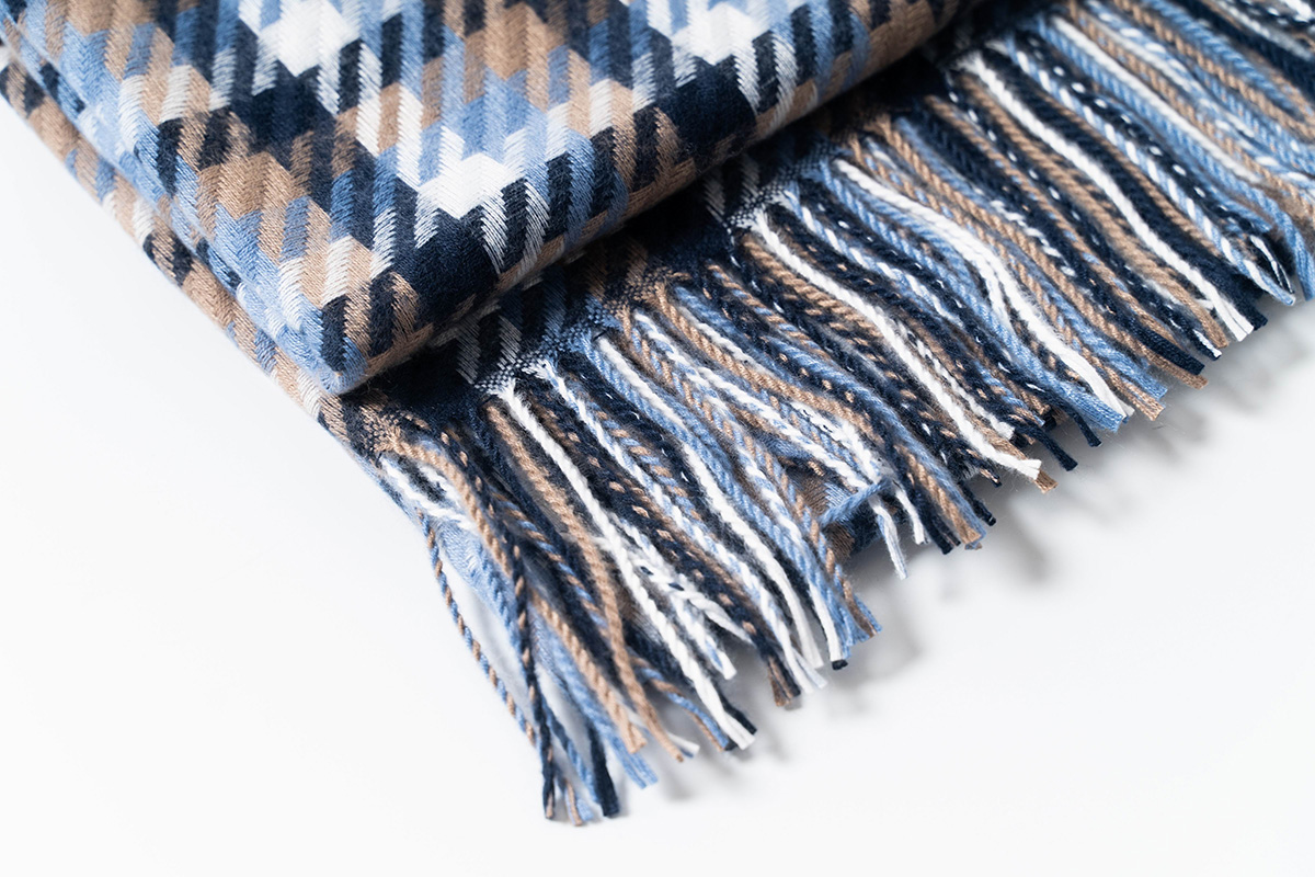 Autumn And Winter Warm Imitation Cashmere Plaid Scarf with Tassel 103-7