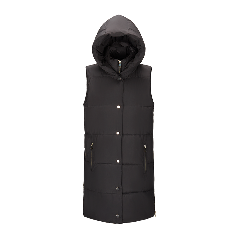 custom women wholesale vest slim sleeveless coat quilted removable hooded winter long puffer vest