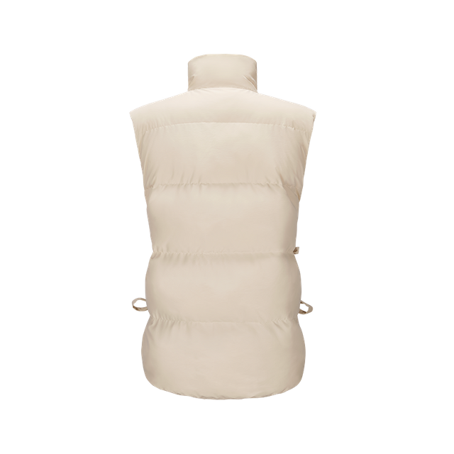 women elegant sleeveless jacket wholesale puffer vest with drawstring quilted waistcoat jacket