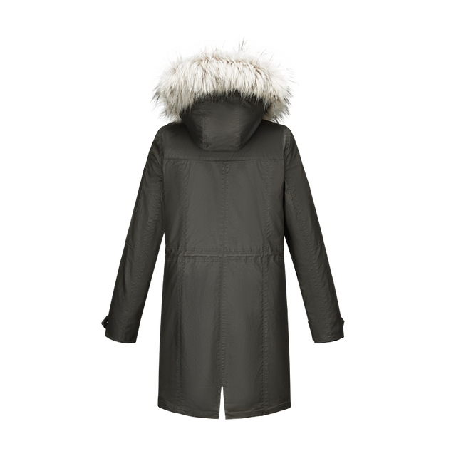 women winter wholesale waterproof coat with fur hood fur inner lined waxed long parka