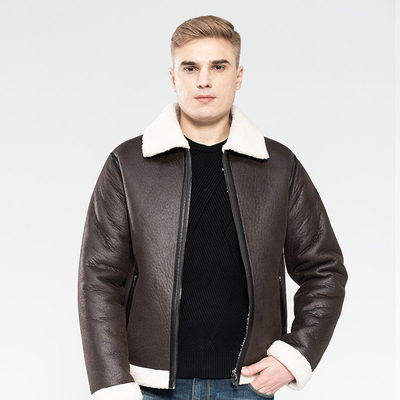 Men’s Faux Suede Bonded Jacket with Fake Lamb Fur Lining