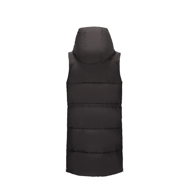 custom women wholesale vest slim sleeveless coat quilted removable hooded winter long puffer vest