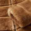 women custom shaggy fleece jacket ribbed cropped faux fur stand collar coat