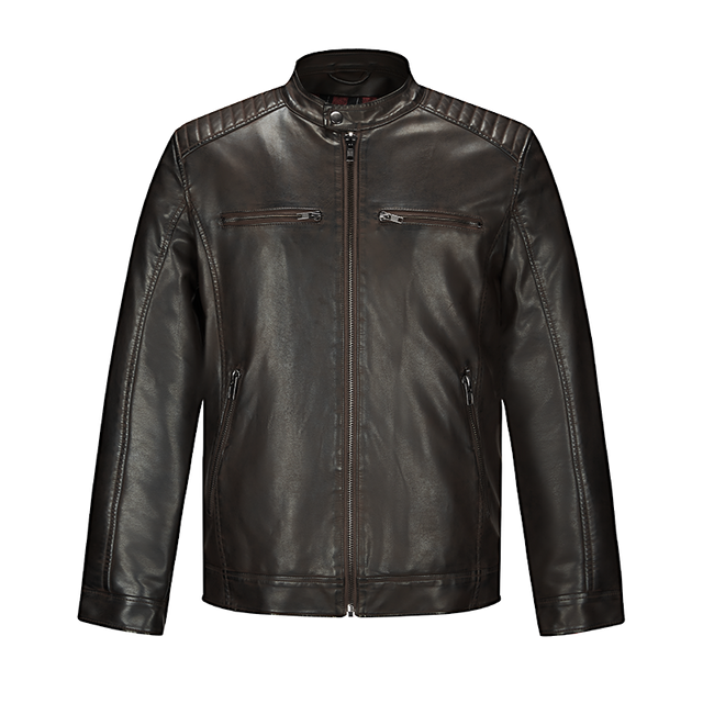 custom men biker motorcycle coat quilted on shoulder faded pu leather jackt