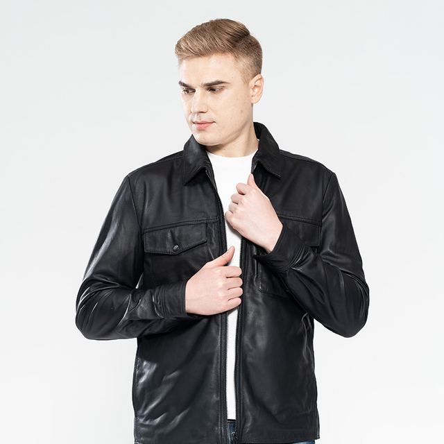 Men’s Sheep Nappa Jacket with 2 Patch Flap Pocket at Chest