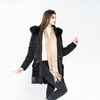 Lady Nylon Long Down Coat with Fur Patch Packet