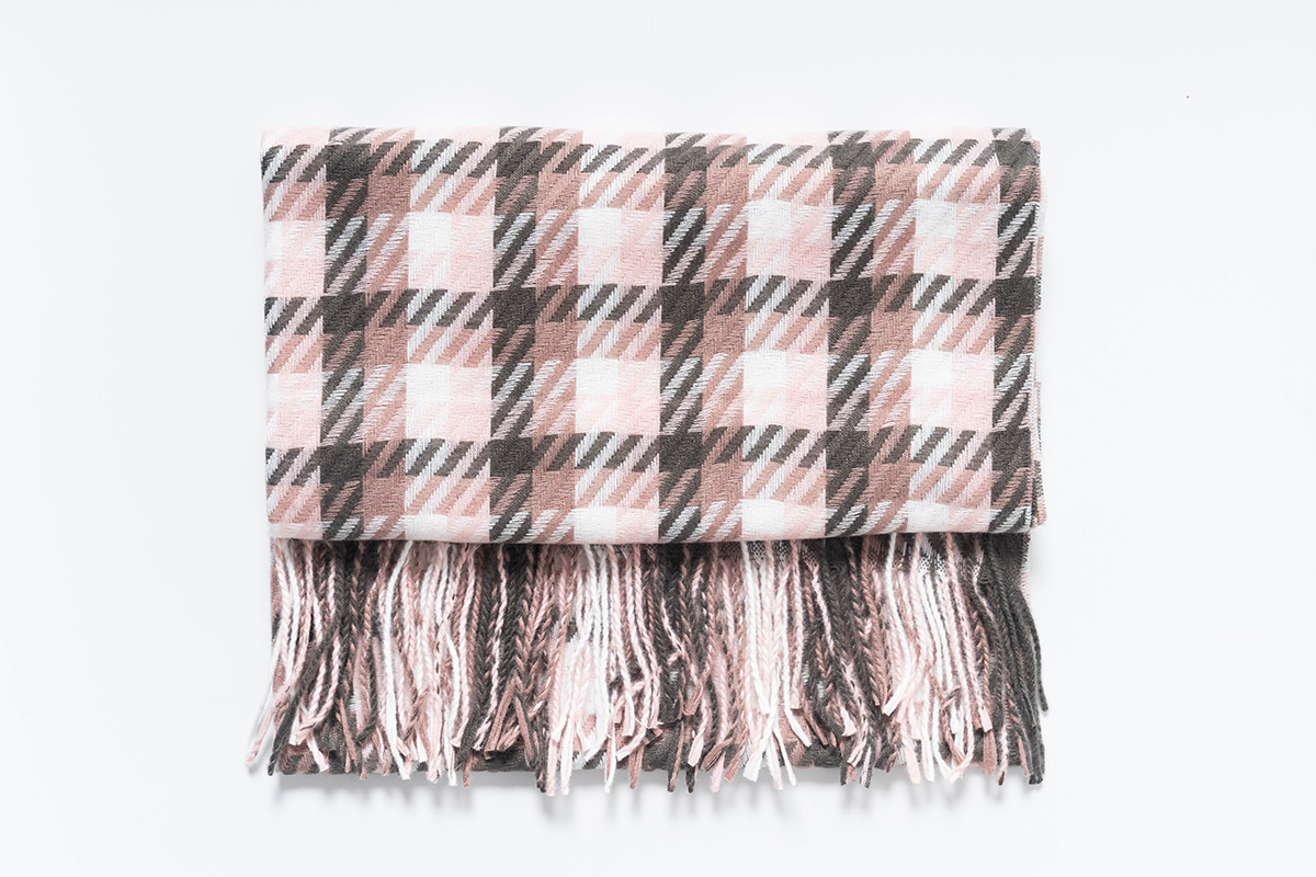 Autumn And Winter Warm Imitation Cashmere Plaid Scarf with Tassel 103-2