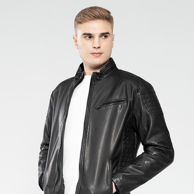 Men’s PU Jacket with foams padding at shoulder