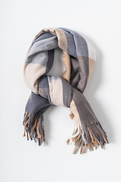 Classic Style Imitation Cashmere Warm Plaid Scarf 100-2