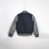 Kids Contrast Colorc Wool Bomber Jacket with PU Sleeve And Embroidery