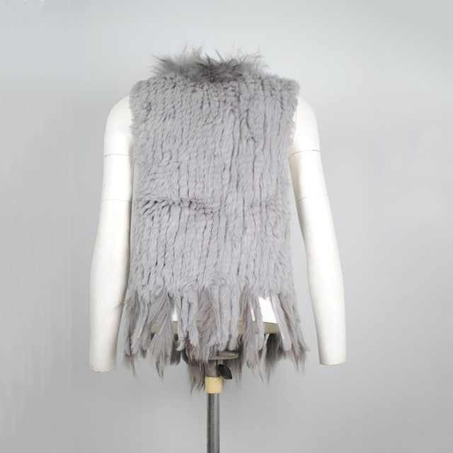 Rabbit fur and raccoon fur vest