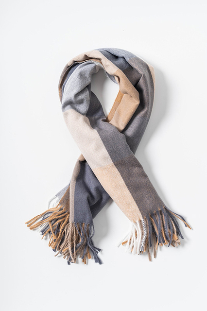 Classic Style Imitation Cashmere Warm Plaid Scarf 100-1
