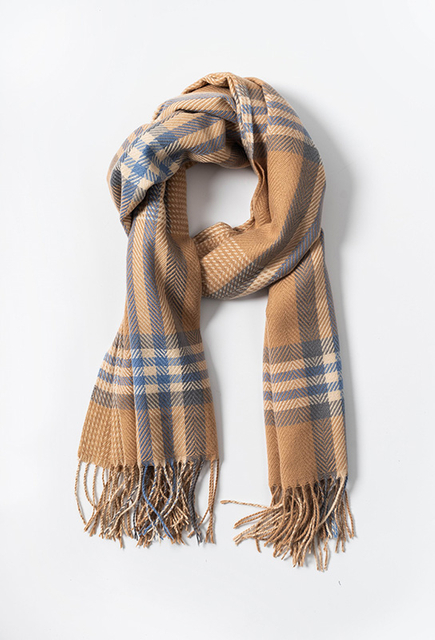 British Style Imitation Cashmere Versatile Plaid Fringed Scarf 110-10