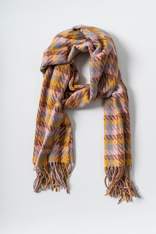 Autumn And Winter Warm Imitation Cashmere Plaid Scarf with Tassel 103-3