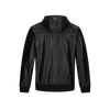 custom men jackt rub out color on the seam by hand hooded vintage pu leather jacket 