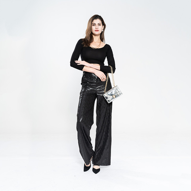 Ladies' Vintage Look Fake Suede Long Pants 