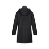 women waterproof puffer rain coat with detachable hood long waxed big pocket with zippers parka