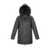 women long coat with fur hood water resistant quilted hooded padding coat 