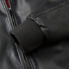 custom men classical pu jacket stand collar sleeve carved faded color padding leather jacket