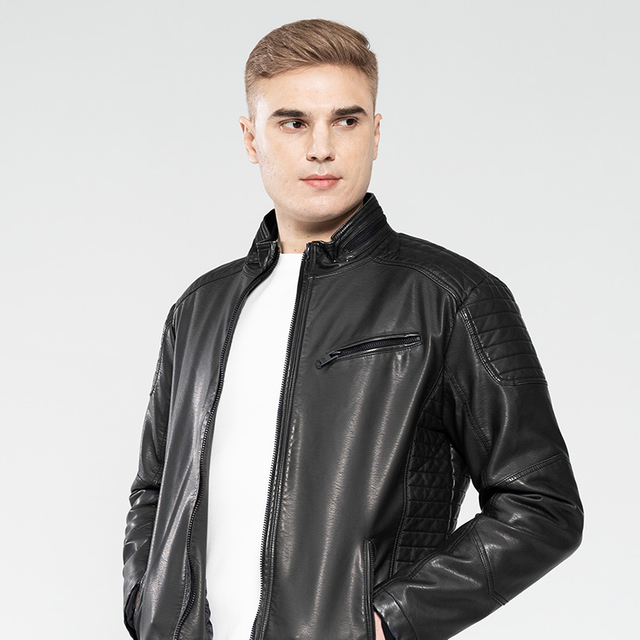 Men’s Sheep Nappa Jacket with Foams Padding at Shoulder